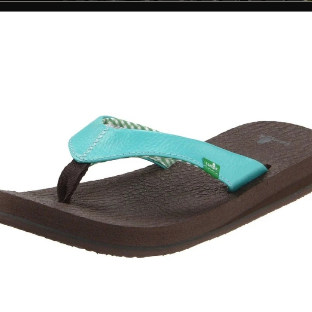 Sanuk Women's Sandals in Aqua and Brown